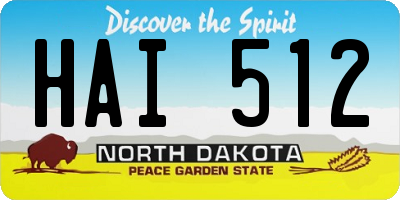 ND license plate HAI512