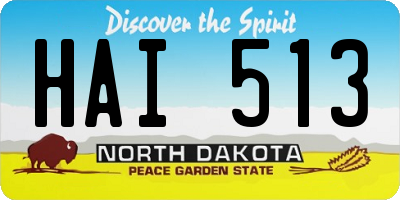 ND license plate HAI513