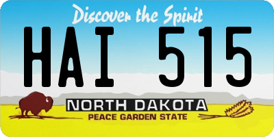 ND license plate HAI515