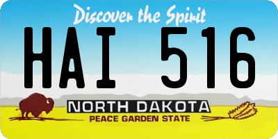 ND license plate HAI516
