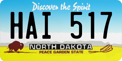 ND license plate HAI517