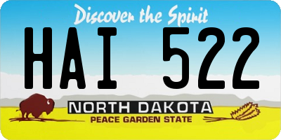 ND license plate HAI522