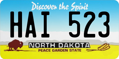 ND license plate HAI523