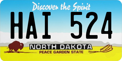 ND license plate HAI524