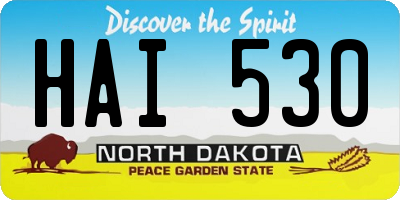 ND license plate HAI530