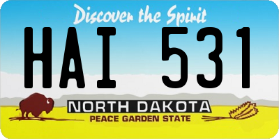 ND license plate HAI531