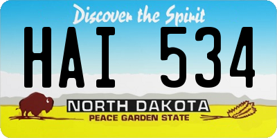 ND license plate HAI534