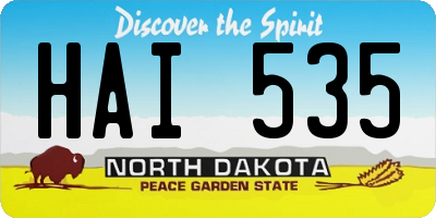 ND license plate HAI535