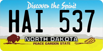 ND license plate HAI537