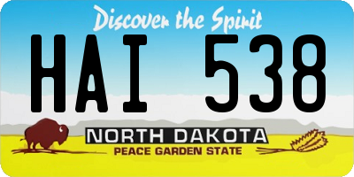 ND license plate HAI538