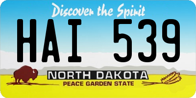 ND license plate HAI539