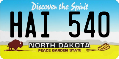 ND license plate HAI540