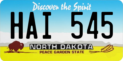 ND license plate HAI545