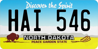 ND license plate HAI546