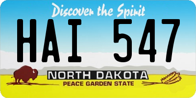 ND license plate HAI547