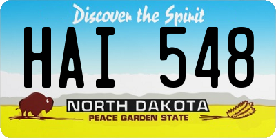 ND license plate HAI548