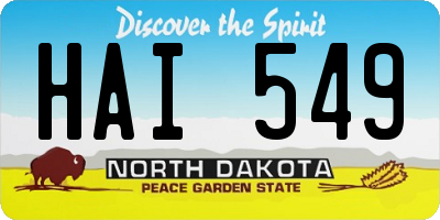 ND license plate HAI549