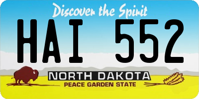 ND license plate HAI552