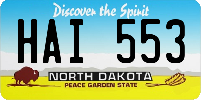 ND license plate HAI553