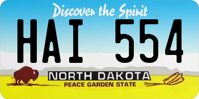 ND license plate HAI554