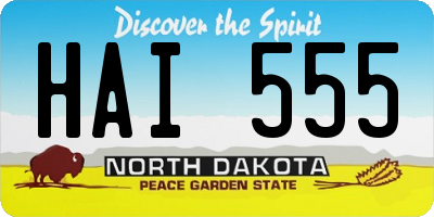 ND license plate HAI555