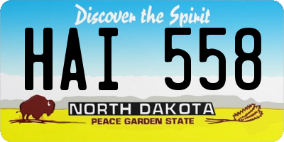ND license plate HAI558