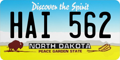 ND license plate HAI562