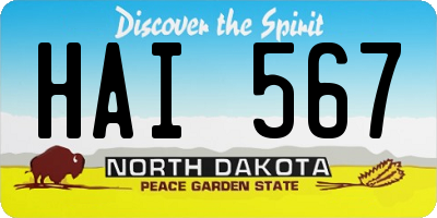 ND license plate HAI567