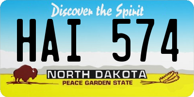 ND license plate HAI574