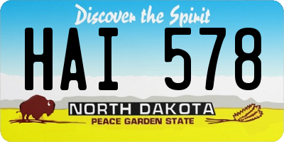 ND license plate HAI578