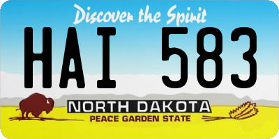 ND license plate HAI583