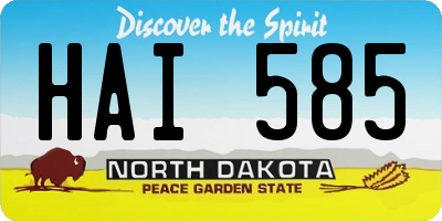 ND license plate HAI585