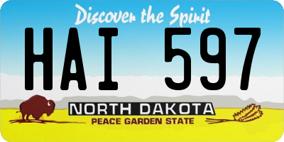 ND license plate HAI597