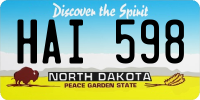 ND license plate HAI598