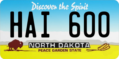 ND license plate HAI600