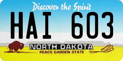 ND license plate HAI603