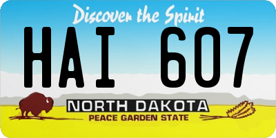 ND license plate HAI607