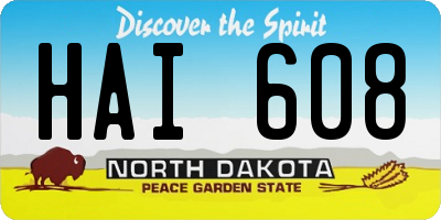 ND license plate HAI608