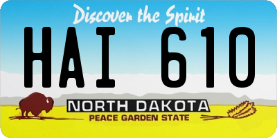 ND license plate HAI610