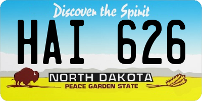 ND license plate HAI626