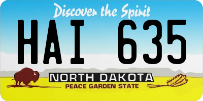 ND license plate HAI635
