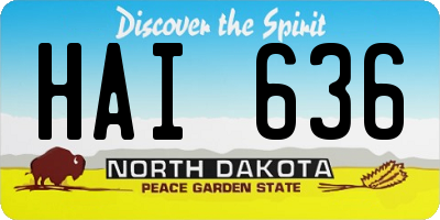 ND license plate HAI636