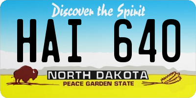 ND license plate HAI640