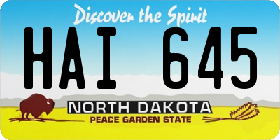 ND license plate HAI645