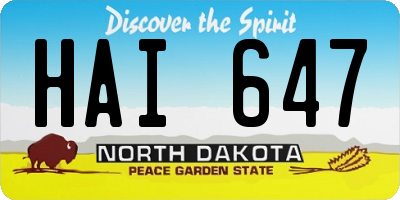 ND license plate HAI647