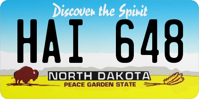 ND license plate HAI648