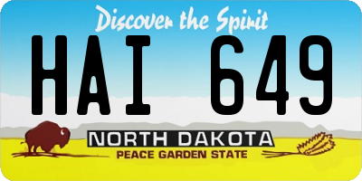 ND license plate HAI649