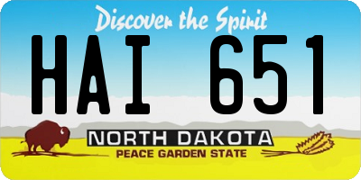 ND license plate HAI651