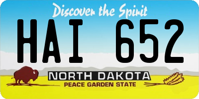ND license plate HAI652