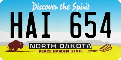 ND license plate HAI654